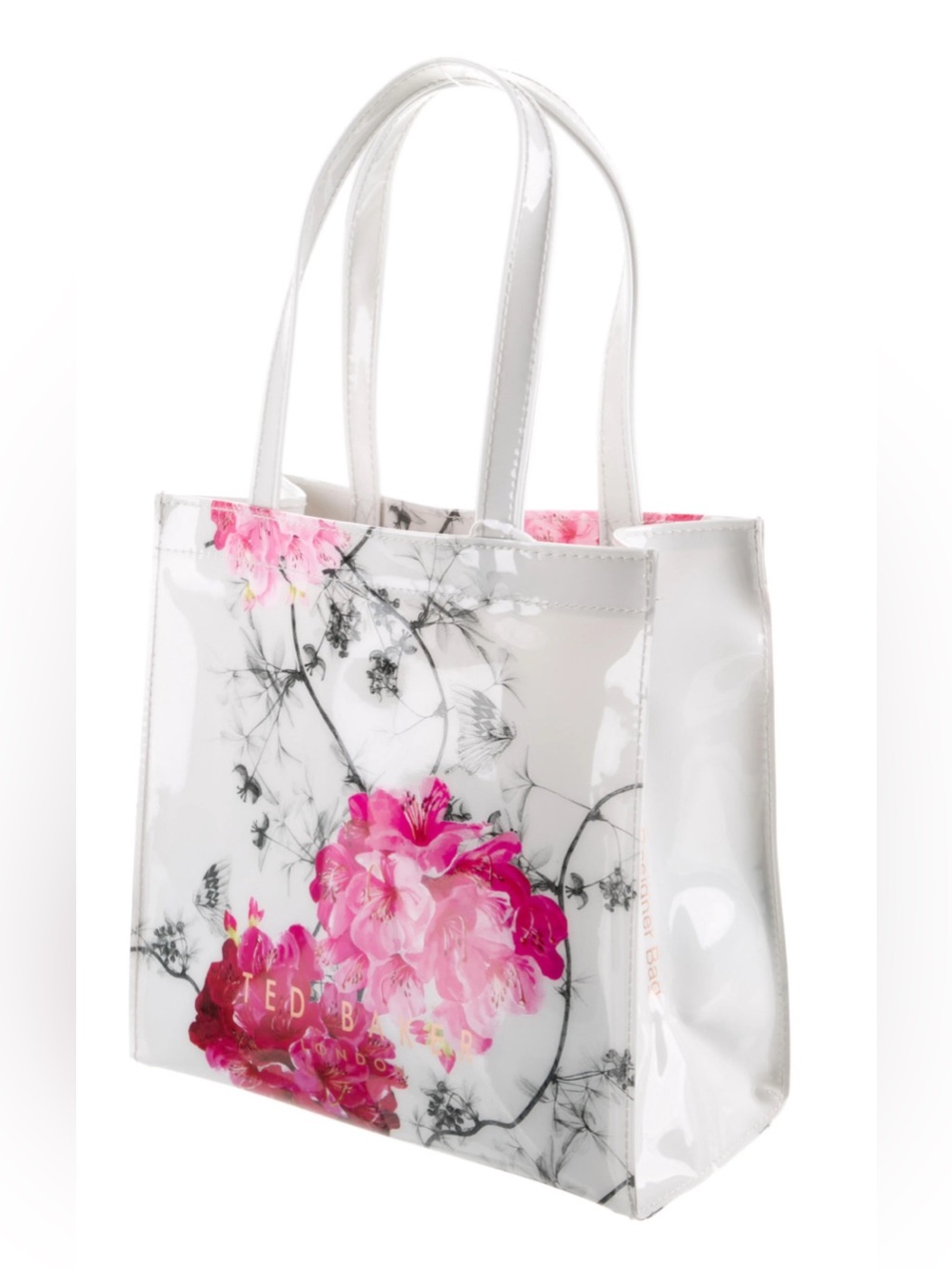 Ted Baker White Tote with Pink Floral Motif - Picture 2 of 2
